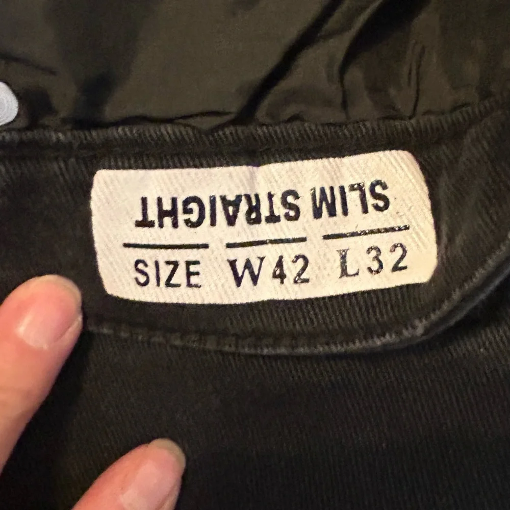 Argonaut Nation Mens Black Moto Zippers Denim Jeans Biker 42x32 Slim‎ Straight